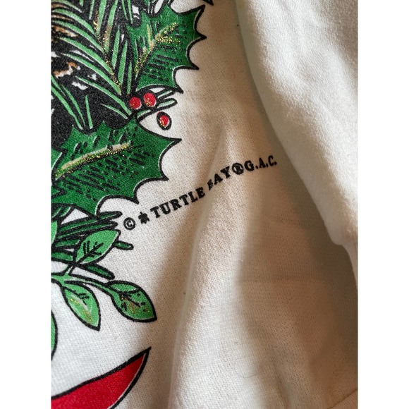 Vintage Turtle Bay Snow Deer Trees Nature Ribbon Sweatshirt Medium - Picture 2 of 11